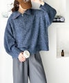 Classical Elf 《JaVaジャバ コラボ》ふわふわに癒され。ミックスカラー糸ハーフジップニットプルオーバー商品サムネイル-24