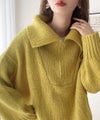 Classical Elf 《JaVaジャバ コラボ》ふわふわに癒され。ミックスカラー糸ハーフジップニットプルオーバー商品サムネイル-25